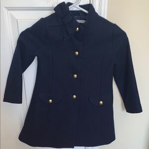 Janie and Jack- Navy Coat with Gold Buttons- Sz 4